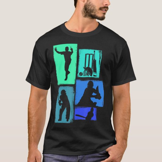 Cricket für Cricketer Batsman Bowler Boys Crick T-Shirt (Vorderseite)