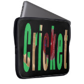 Cricket-Game-Logo, 15-Zoll-Laptop-Sieb Laptopschutzhülle (Vorne Rechts)