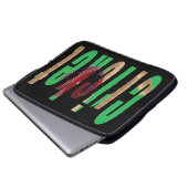 Cricket-Game-Logo, 15-Zoll-Laptop-Sieb Laptopschutzhülle (Vorne Knopf)