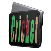 Cricket-Game-Logo, 15-Zoll-Laptop-Sieb Laptopschutzhülle (Vorderseite Links)