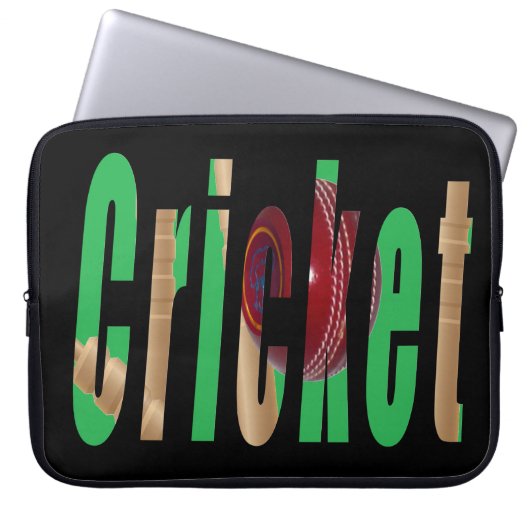 Cricket-Game-Logo, 15-Zoll-Laptop-Sieb Laptopschutzhülle (Vorderseite)
