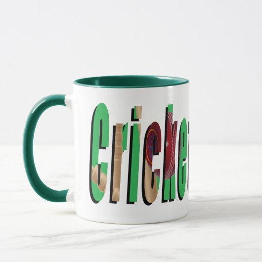 Cricket Game Logo, Green Combo Coffee Tasse. Tasse (Links)
