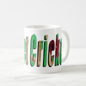 Cricket Game Logo, White Coffee Tasse. Kaffeetasse (VorderseiteRechts)