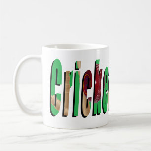 Cricket Game Logo, White Coffee Tasse. Kaffeetasse