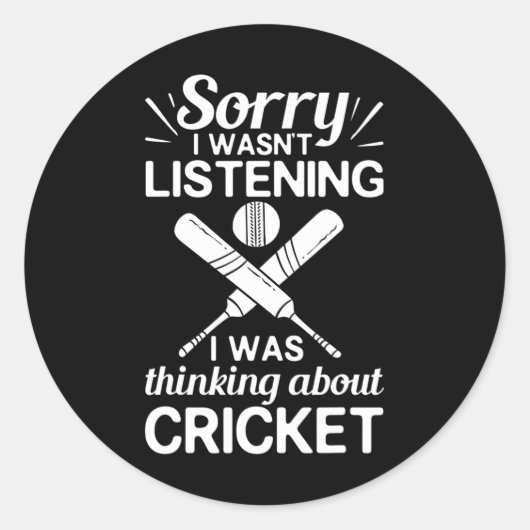 Cricket Game Player Ll T Coach Cricketer  Runder Aufkleber (Vorderseite)