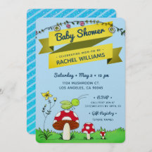 Cricket Garden Glitzer Theme Blue Baby Duschkarte