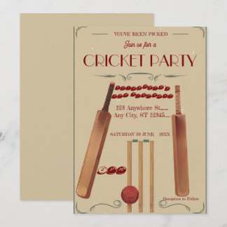 Cricket-Geburtstagsfeier Sporteinladung Einladung
