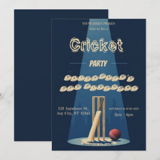Cricket-Geburtstagsfeier Sporteinladung Einladung