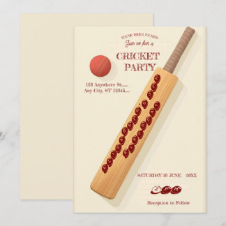 Cricket-Geburtstagsfeier Sporteinladung Einladung