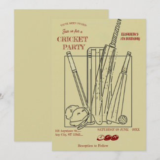 Cricket-Geburtstagsfeier Sporteinladung Einladung