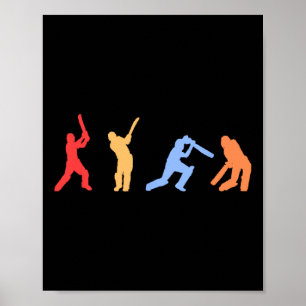 Cricket-Geschenke - Retro-Vintage-Farben Cricket-S Poster
