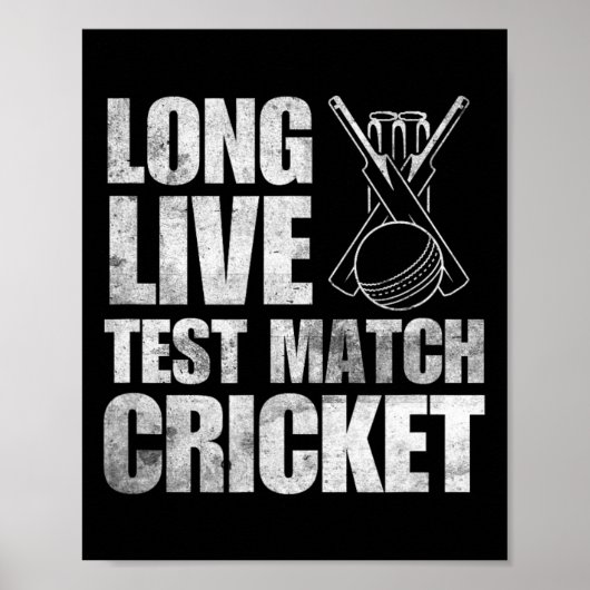 Cricket-Geschenke Test Cricket Cricketer Indien En Poster (Vorne)