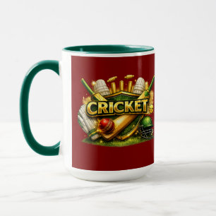 Cricket Gold Emblem Sport Inspirierte Kombitasse Tasse