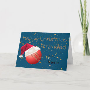 Cricket Grandad Sports Christmas Personalized Feiertagskarte