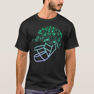Cricket-Helm für Cricketspielgeräte T-Shirt