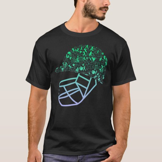 Cricket-Helm für Cricketspielgeräte T-Shirt (Vorderseite)