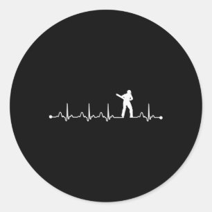 Cricket Herzschlag Ekg Puls Für Cricket-Spieler Runder Aufkleber