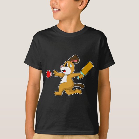 Cricket-Hunde T-Shirt (Vorderseite)
