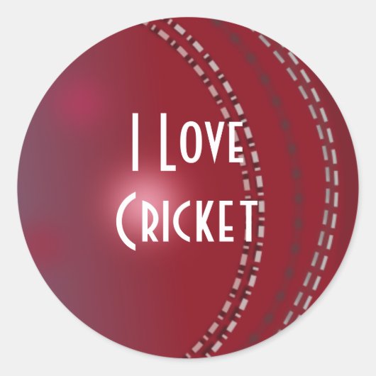 Cricket: "I Liebe Cricket" Runder Aufkleber (Vorderseite)