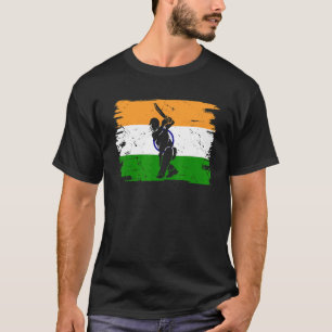 Cricket-Indianerspieler-Flagge Indiens Cricket Pla T-Shirt