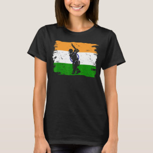 Cricket-Indianerspieler-Flagge Indiens Cricket Pla T-Shirt