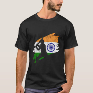 Cricket Indien Flagge Jersey Vintage Geschenk T-Shirt