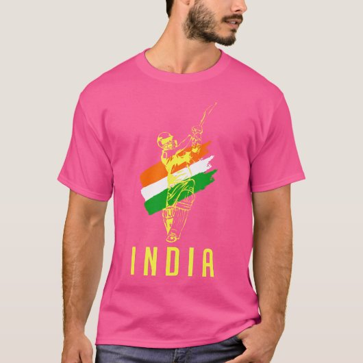 Cricket Indien T-Shirt (Vorderseite)