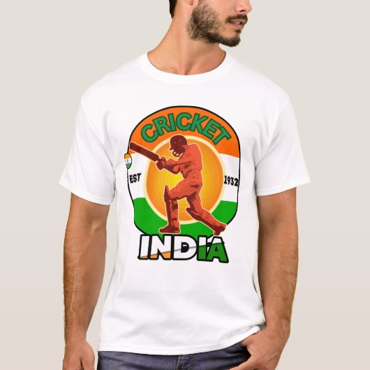 Cricket Indien T-Shirt (Vorderseite)