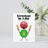 Cricket ist das Leben Postkarte (Stehend Vorderseite)