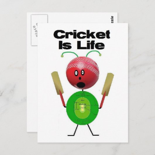 Cricket ist das Leben Postkarte (Vorne/Hinten)