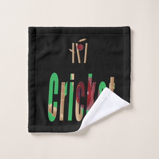 Cricket ist das Wort, waschendes Tuch (Waschlappen)