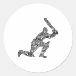 Cricket Jugend Männer Jungen Kinder 1  Runder Aufkleber