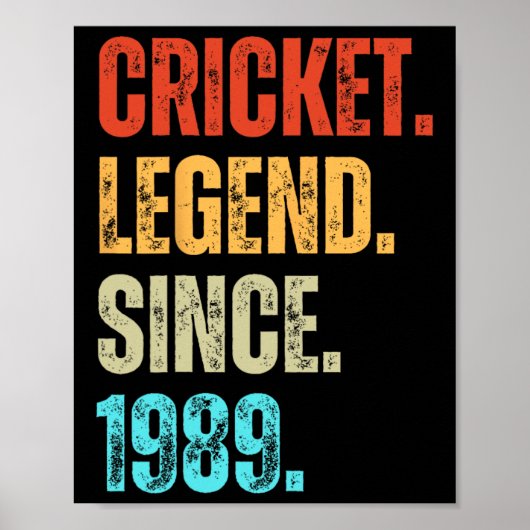 Cricket Legend Since 1989 Retro Birthday Poster (Vorne)