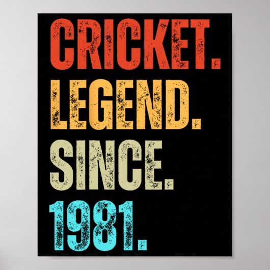 Cricket-Legende seit 1981 Retro Geburtstag Poster (Vorne)