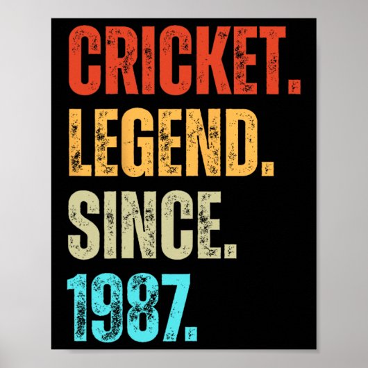 Cricket-Legende seit 1987 Retro Geburtstag  Poster (Vorne)