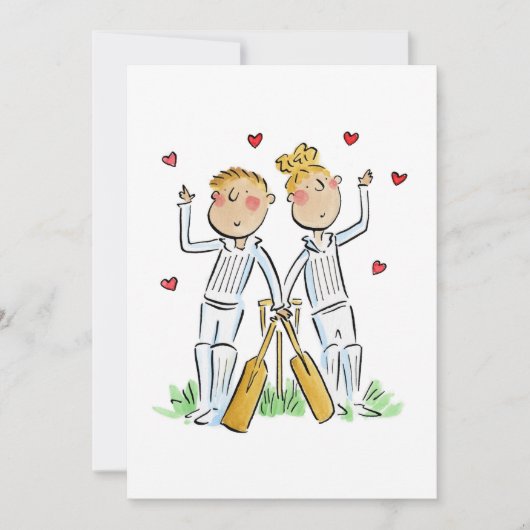 Cricket-Liebhaber Einladung (Vorderseite)
