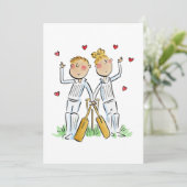 Cricket-Liebhaber Einladung (Stehend Vorderseite)