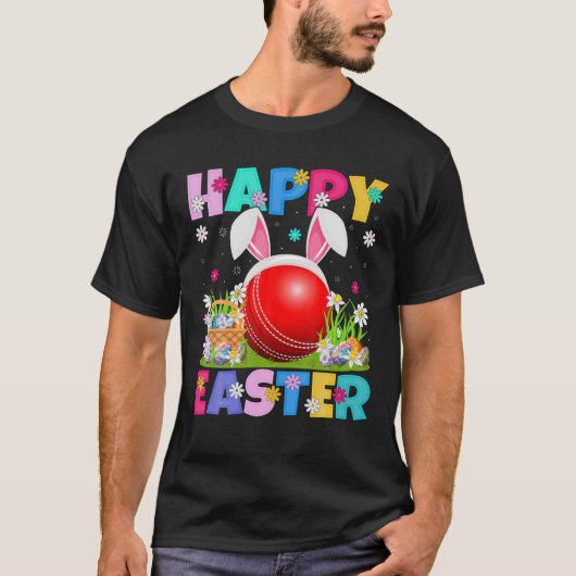 Cricket Lover Happy Easter Bunny Cricket Easter Su T-Shirt (Vorderseite)
