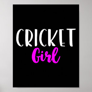 Cricket Mädchen Spielerin Frauen Lustig Süß Poster