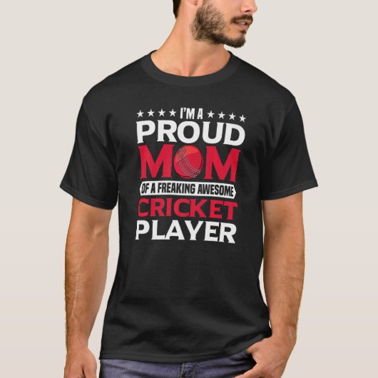 Cricket Mama Cricket Sports Team Player-Batson T-Shirt (Vorderseite)