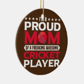 Cricket Mama Cricket Sports Team Player Keramik Ornament (Rechts)