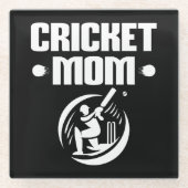 Cricket-Mama Cricketer Son Cricket Lover Mutter Glasuntersetzer (Vorderseite)