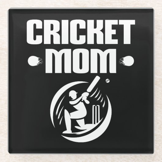Cricket-Mama Cricketer Son Cricket Lover Mutter Glasuntersetzer (Vorderseite)
