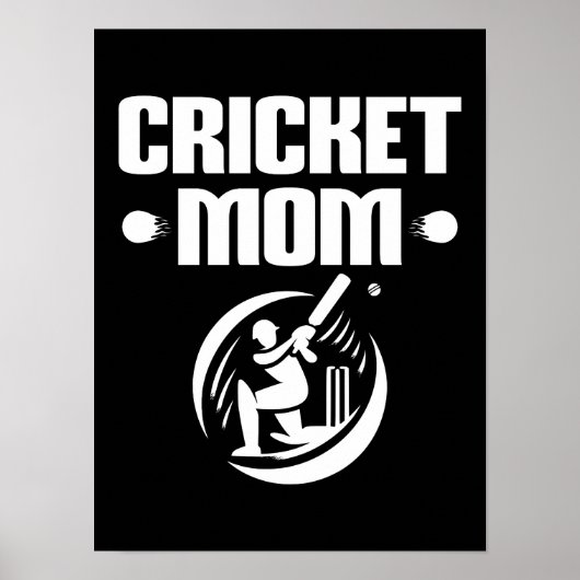 Cricket-Mama Cricketer Son Cricket Lover Mutter Poster (Vorne)