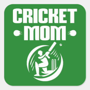 Cricket-Mama Cricketer Son Cricket Lover Mutter Quadratischer Aufkleber