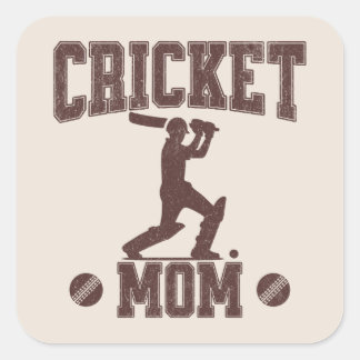 Cricket Mama Sportenthusiasten Cricket Lover Mothe Quadratischer Aufkleber