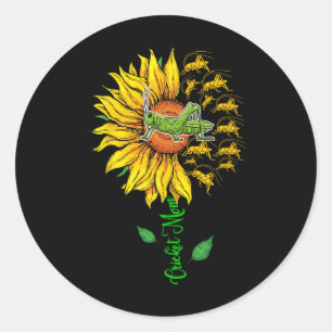 Cricket-Mama Süße Sonnenblume Grillenliebhaberin M Runder Aufkleber