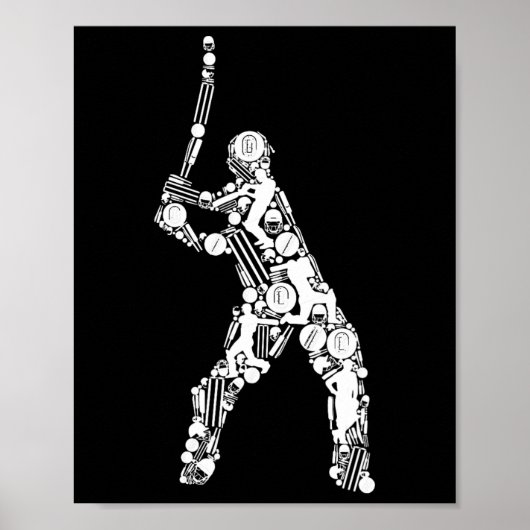 Cricket Männer Cricket Spieler 1 Poster (Vorne)