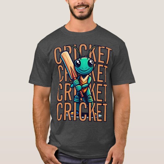 CRICKET Mascot Player Niedlicher Spaß Bat T-Shirt (Vorderseite)
