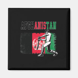 Cricket mit Afghanistan Flagge Team Cricketer Fan Magnet